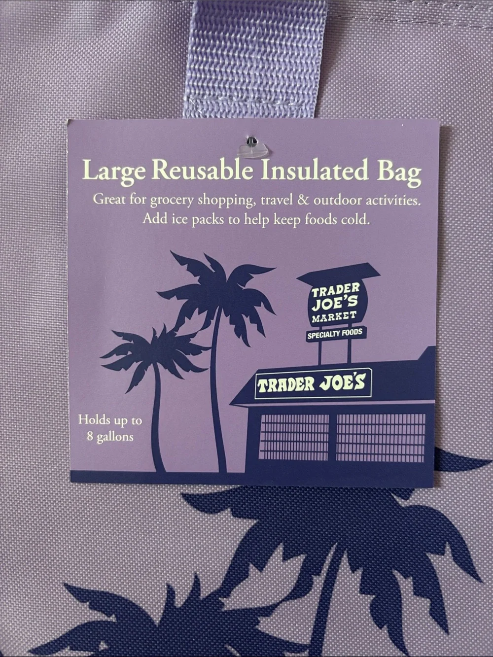 NEW WITH TAGS  Trader Joe's Lavender Reusable Insulated Tote